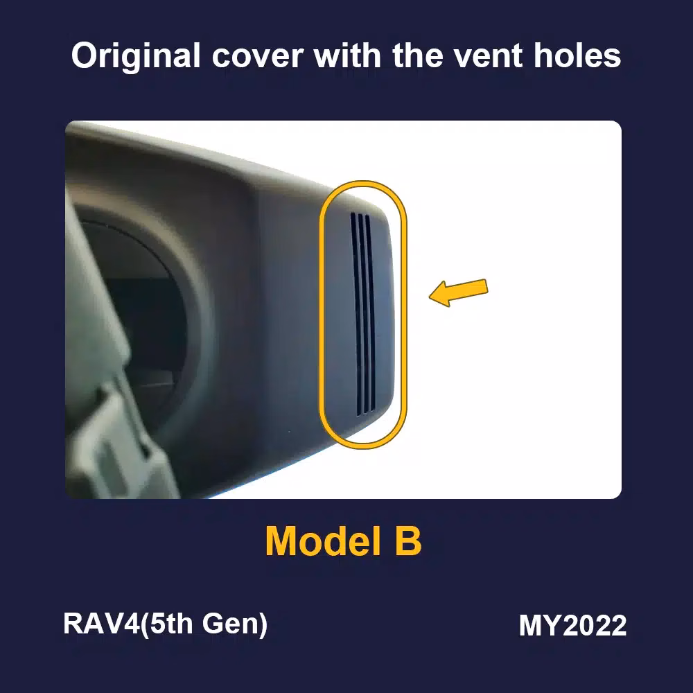 FiTCAMX 4K DVR Camera specially designed for Toyota RAV4 2019-2025 model B (with air vents on the cover) - Image 4