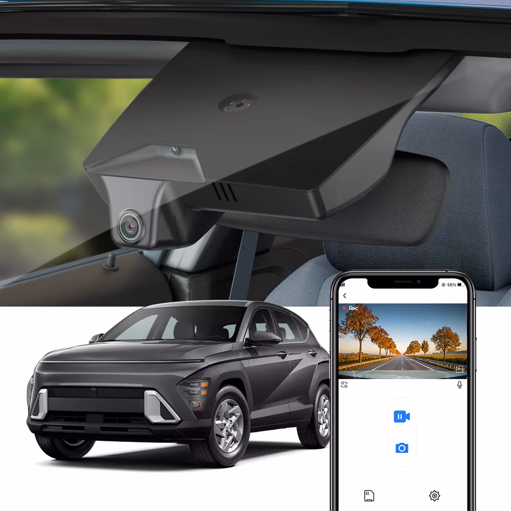 FiTCAMX 4K DVR front-and-rear camera specially designed for Hyundai Kona and Kona EV 2023+